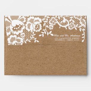 Country Rustic Lace Wedding Envelopes
