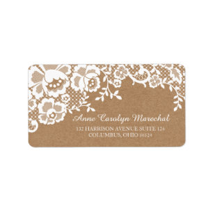 Country Rustic Lace Wedding Label