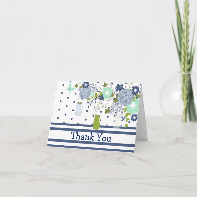 Country Rustic Mason Jar Thank You Card (Front)