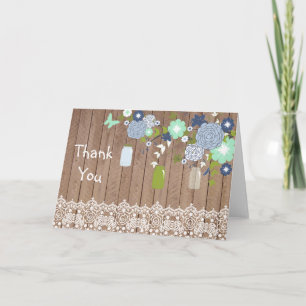 Country Rustic Mason Jar Thank You Card