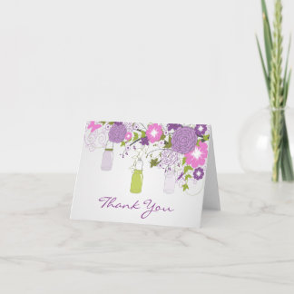 Country Rustic Mason Jar Thank You Card Purple