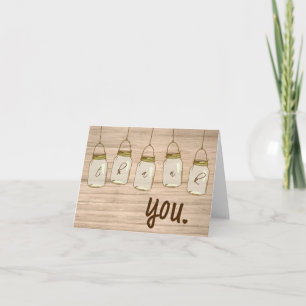 Country Rustic Mason Jar Thank You Note Card