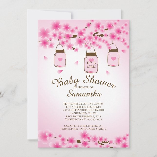 Country Rustic Mason Jars Baby Shower Invitation (Front)