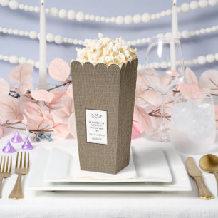 Country Rustic Monogram Branch & Burlap Wedding Favour Box