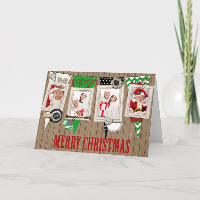 Country Rustic Photo Christmas Card (Front)