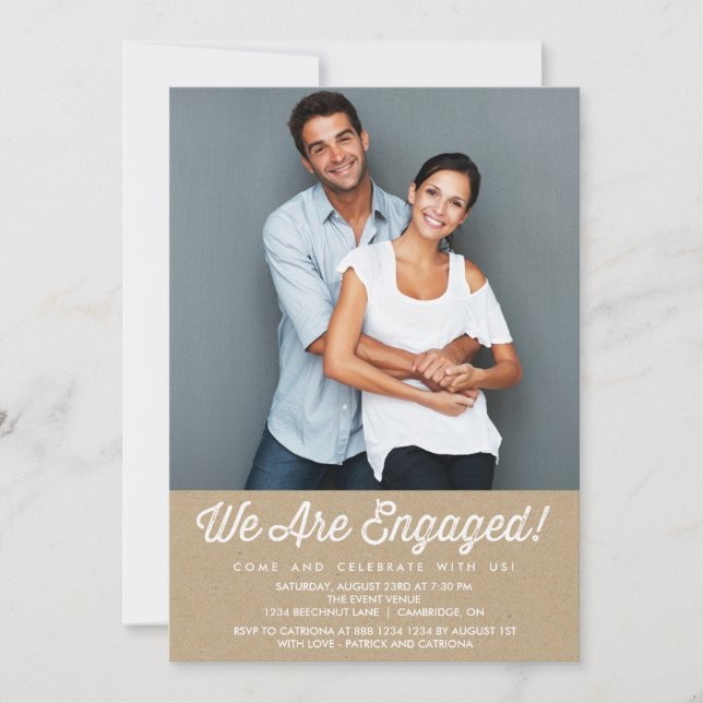 COUNTRY RUSTIC | PHOTO ENGAGEMENT PARTY INVITATION (Front)