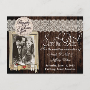 Country Rustic Photo Save the Date Wedding Card