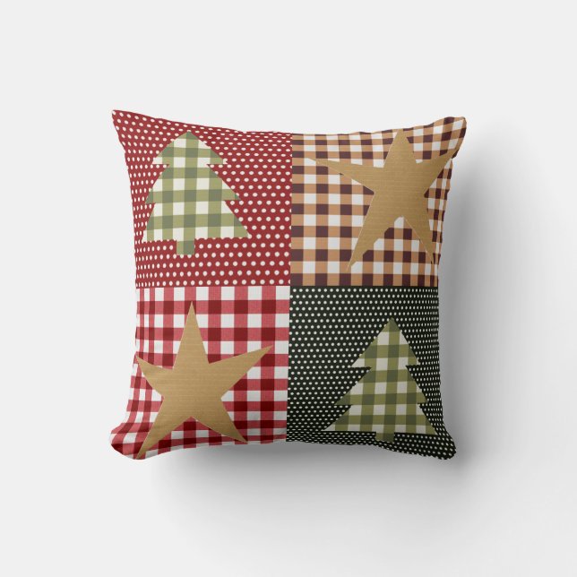Country Rustic Primitive Christmas Cushion (Front)