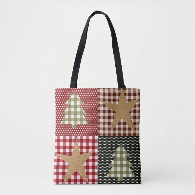Country Rustic Primitive Christmas Tote Bag (Front)