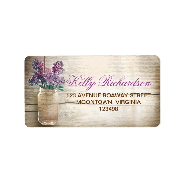 country rustic purple lilacs address labels (Front)