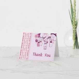 Country Rustic Purple Mason Jar Thank You Card