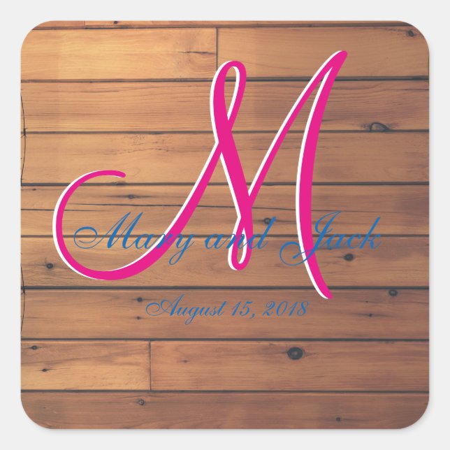 Country Rustic Ranch Barn Wall 3d Monogram Square Sticker (Front)