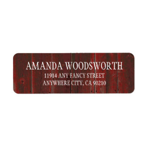 Country Rustic Red Barn Wood Wedding Labels