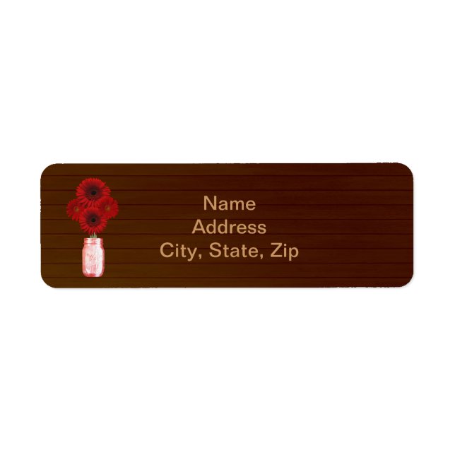 Country Rustic Red Mason Jar Address Labels (Front)