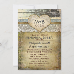 country rustic rehearsal dinner invitations