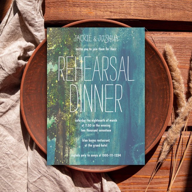 Country Rustic Starry Forest Rehearsal Dinner Invitation (Creator Uploaded)