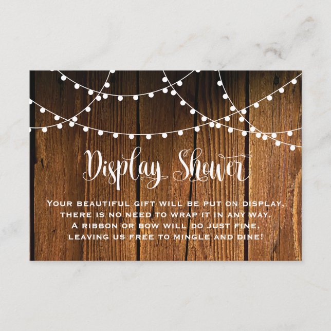 Country Rustic String Lights Display Shower Insert (Front)