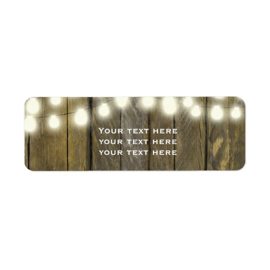 Country Rustic String Lights Lodge Address Labels