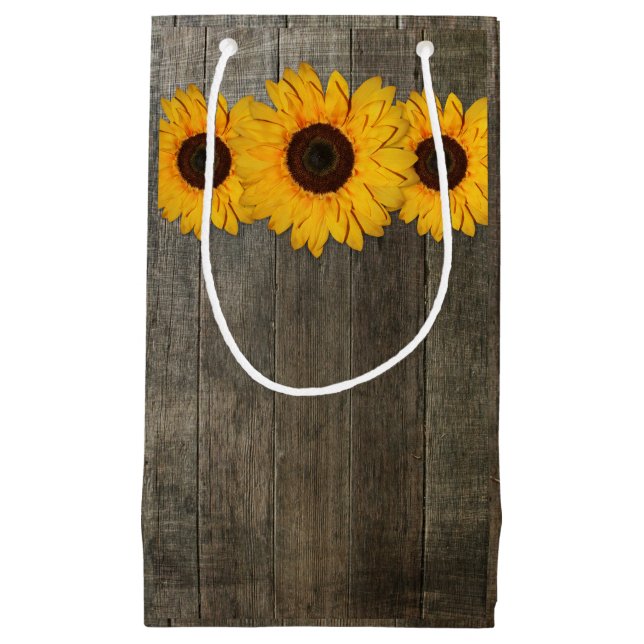 Country Rustic Sunflower Lace & Burlap Gift Bag (Front)