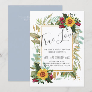 Country Rustic Sunflowers Burgundy Roses Wedding