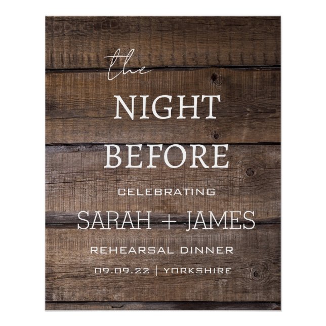 Country Rustic The Night Before Rehearsal Dinner  Poster (Front)