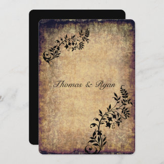 Country Rustic, Vintage Paper, Wedding Invitation