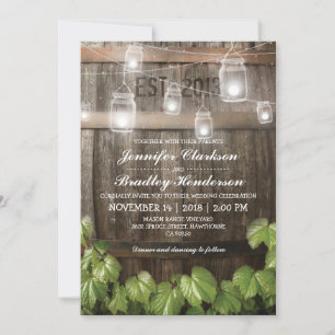 Country Rustic Wedding   Barrel Vine Invitation