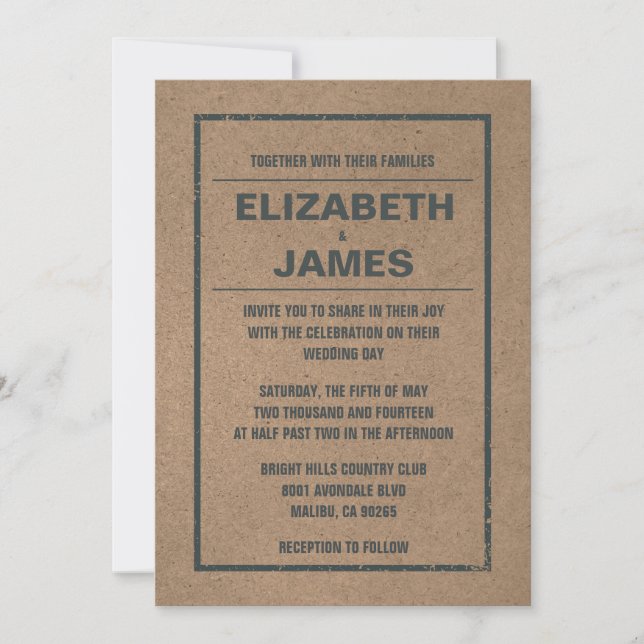 Country Rustic Wedding Invitations (Front)