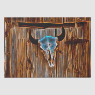 Country Rustic Western Bull Skull Surreal Art Tissue Paper