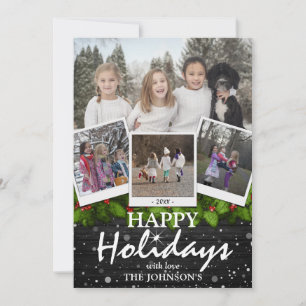 Country Rustic Wood Christmas Holiday 4 x Photo