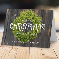 Country Rustic Wood First Christmas New Home