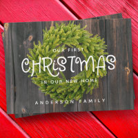 Country Rustic Wood First Christmas New Home