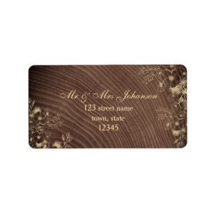 Country Rustic Wood Wedding Return Address Label