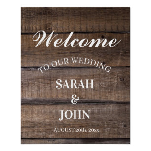 Country Rustic Wood Wedding Welcome Celebration  Poster