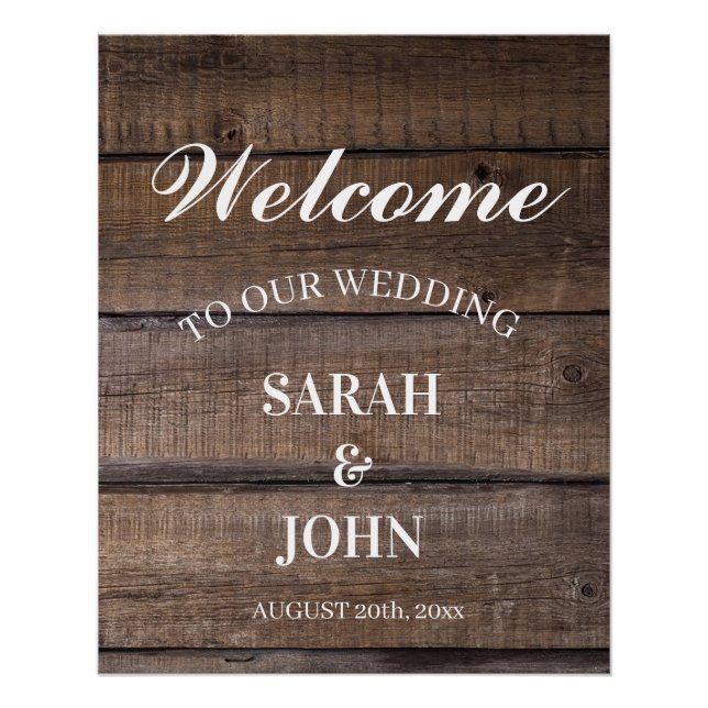 Country Rustic Wood Wedding Welcome Celebration  Poster (Front)