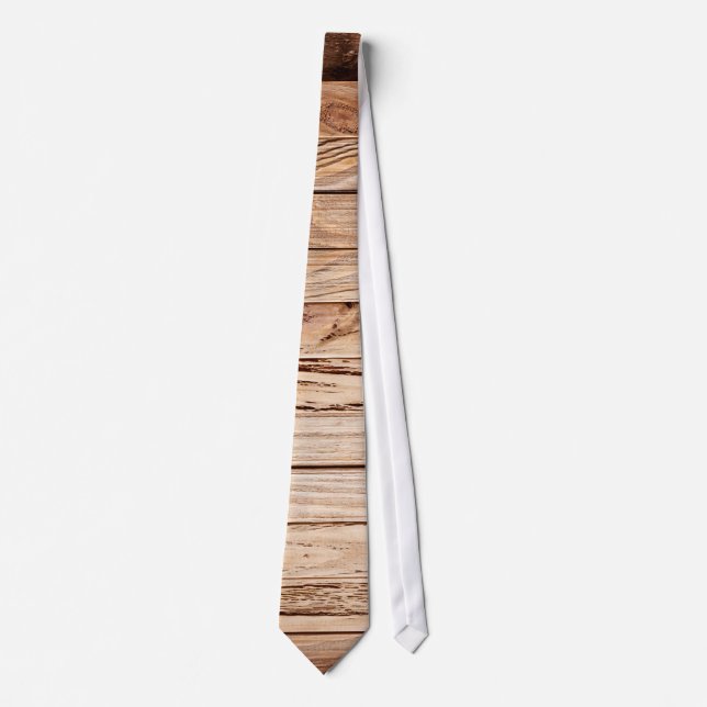 Country Rustic Wood Western Barn Wood Mens Tie (Front)