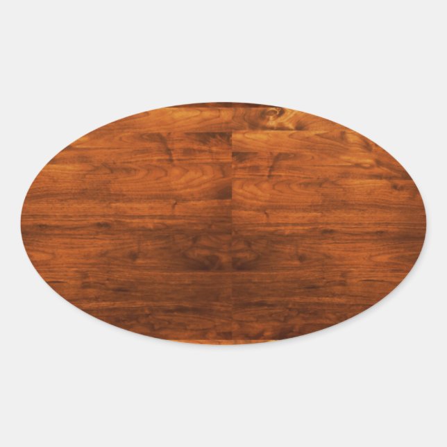 Country rustic wooden textured oval sticker (Front)