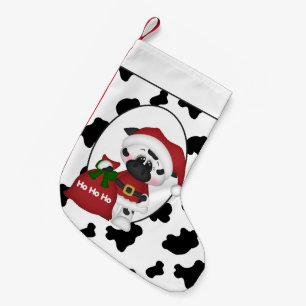 Country Santa cow Holiday Christmas stocking
