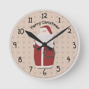 Country Santa Wall Clock