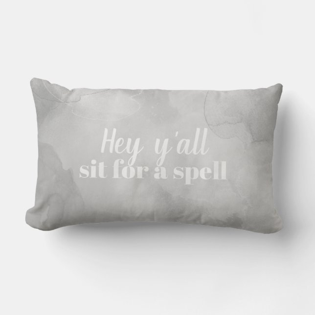 country saying quote throw pillow grey and white (Front)