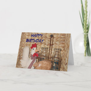 Country scene birthday card