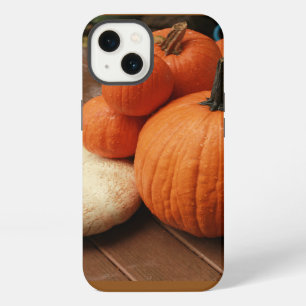 country scene closeup pumpkins orange and white Ha iPhone 13 Case