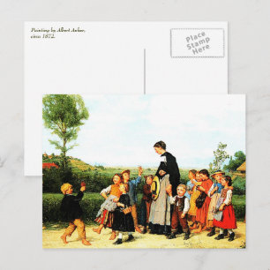 Country School Teacher Painting Postcards