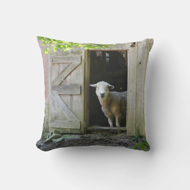 Country Sheep Cushion (Front)