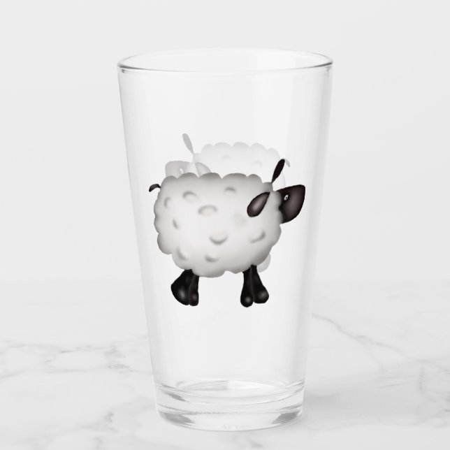 Country Sheep Glass Cup (Front)