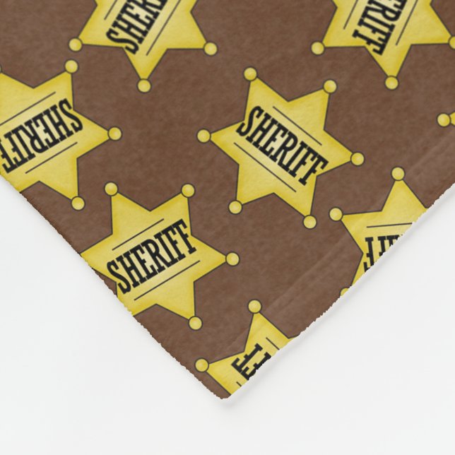 Country Sheriffs badge pattern fleece blanket (Corner)