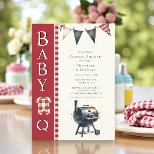 country simple baby q Baby Shower Invite