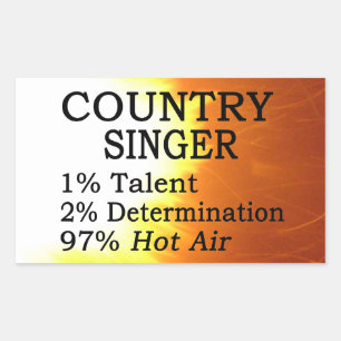 Country Singer Hot Air Rectangular Sticker