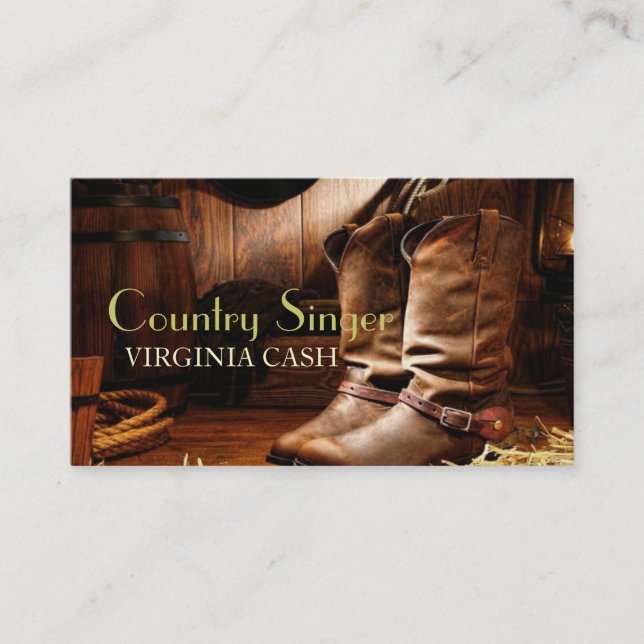 Country Singer, Vocalist, Solo, Performance Business Card (Front)
