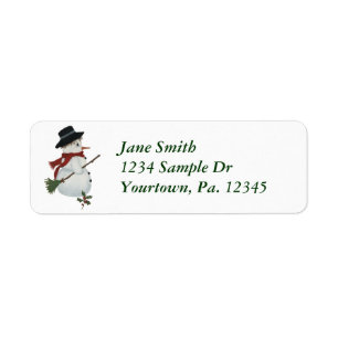 Country Snowman Address Label